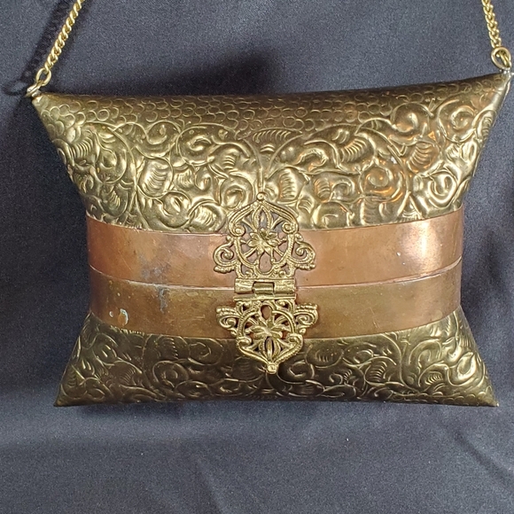 60's Brass and Copper Pillow Purse - Picture 2 of 8
